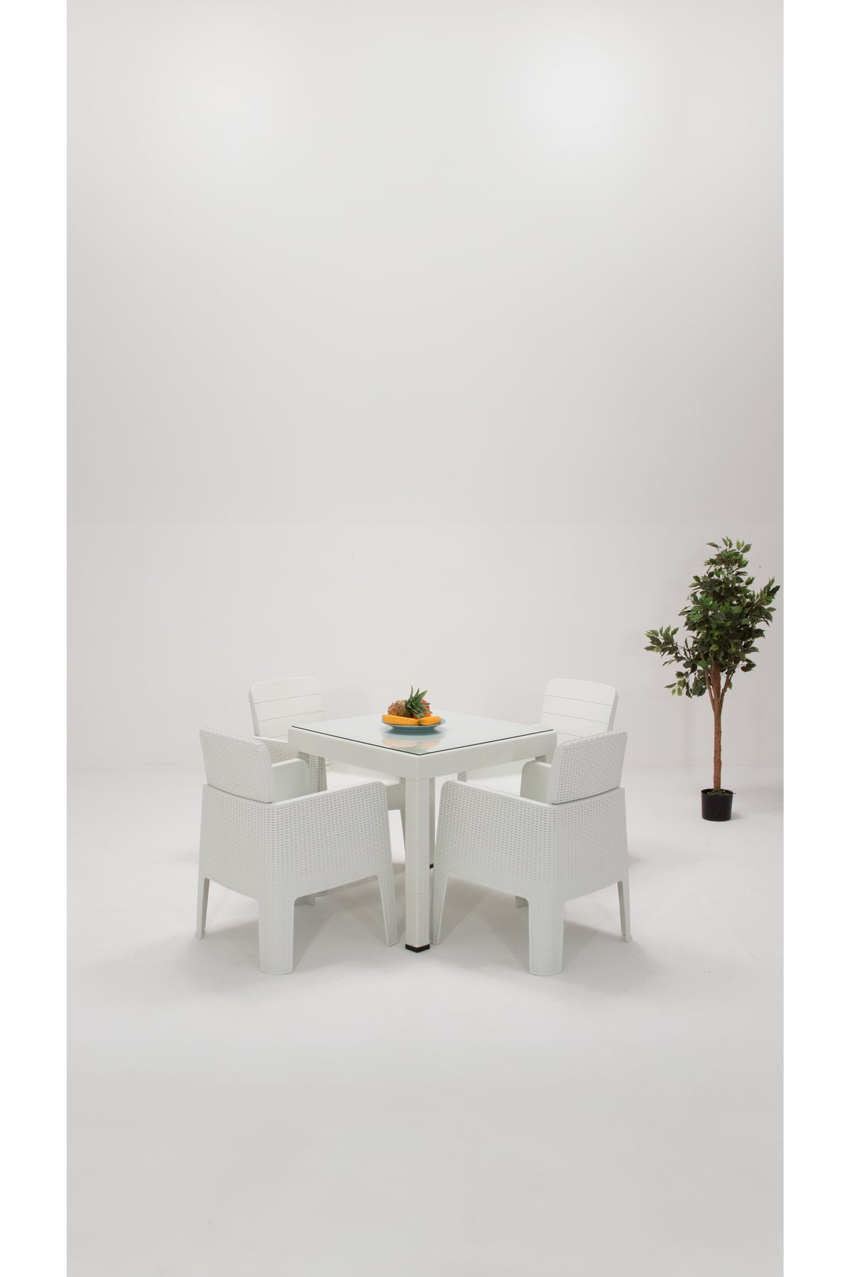 Sandalie Apex 80x80 Camlı Bahçe&Balkon&Teras Mobilyası – Beyaz