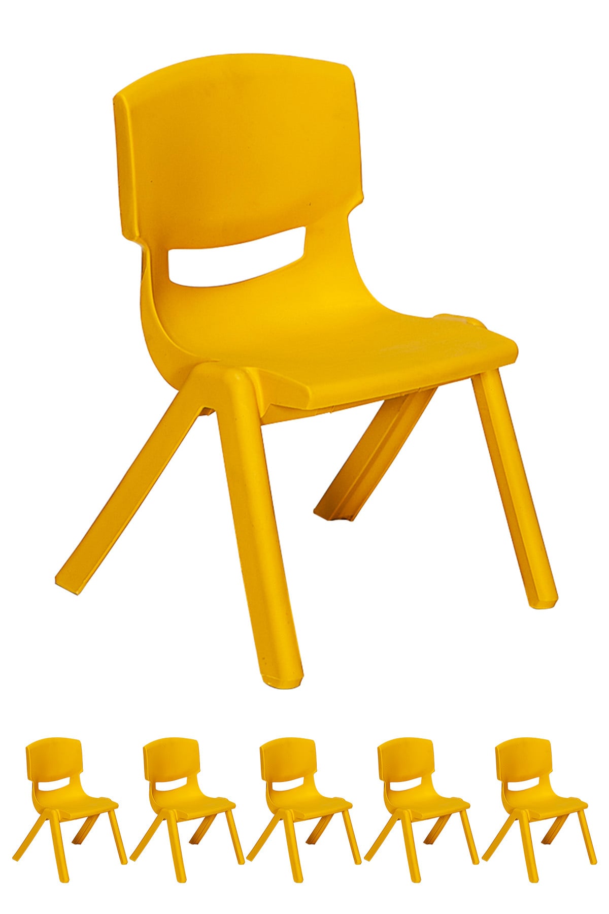Sandalie Junior 6 Adet Ergonomik Konforlu Anaokulu Kreş Çocuk Sandalyesi - Sarı