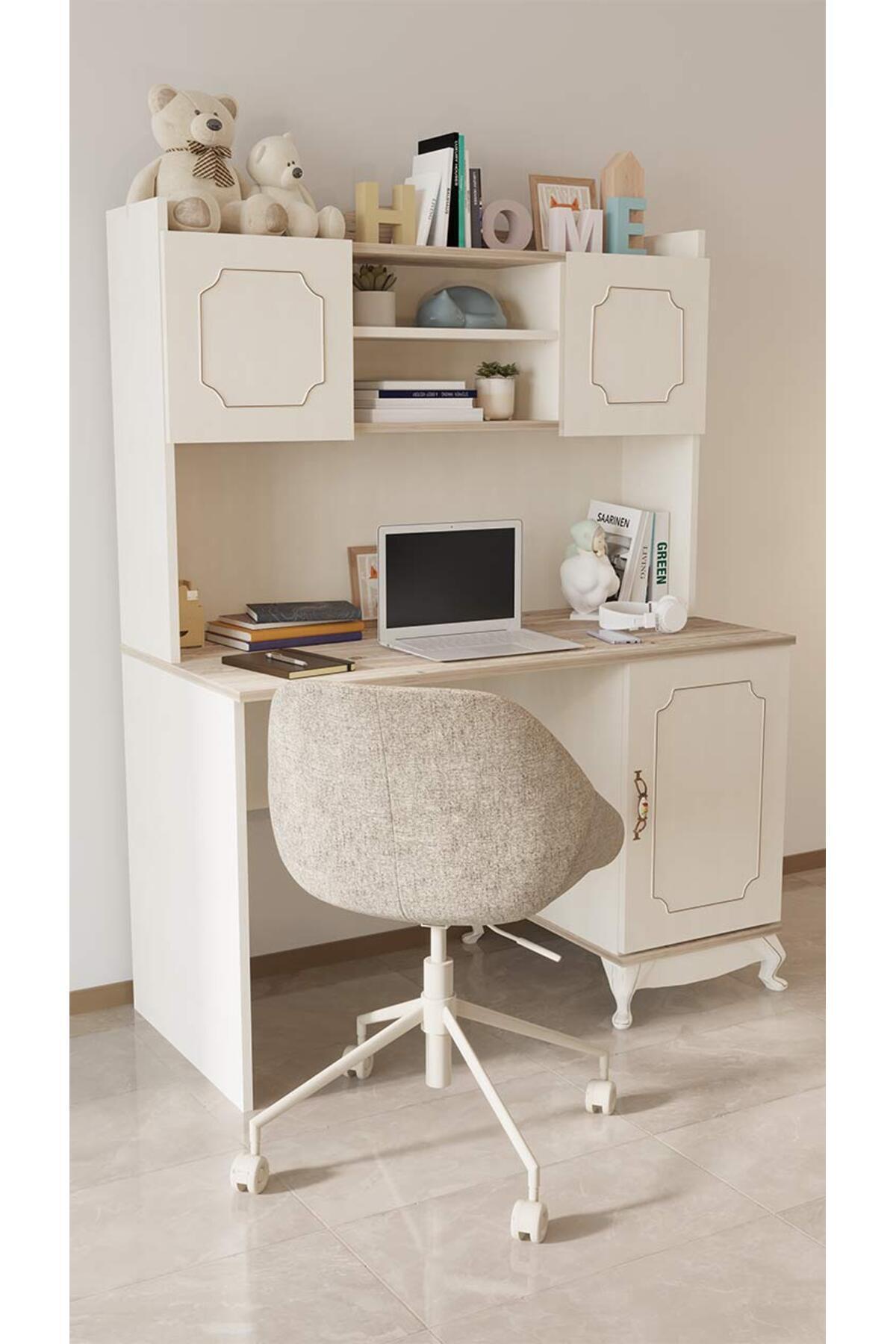 Sandalie Mira 59x120 Cm Çalışma Masası Bilgisayar Masası Ofis Ders Yemek Masası Sedef
