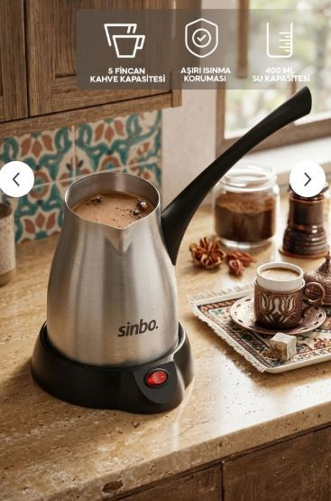 Sinbo Scm-2957 Kablosuz Inox Elektrikli Cezve Siyah
