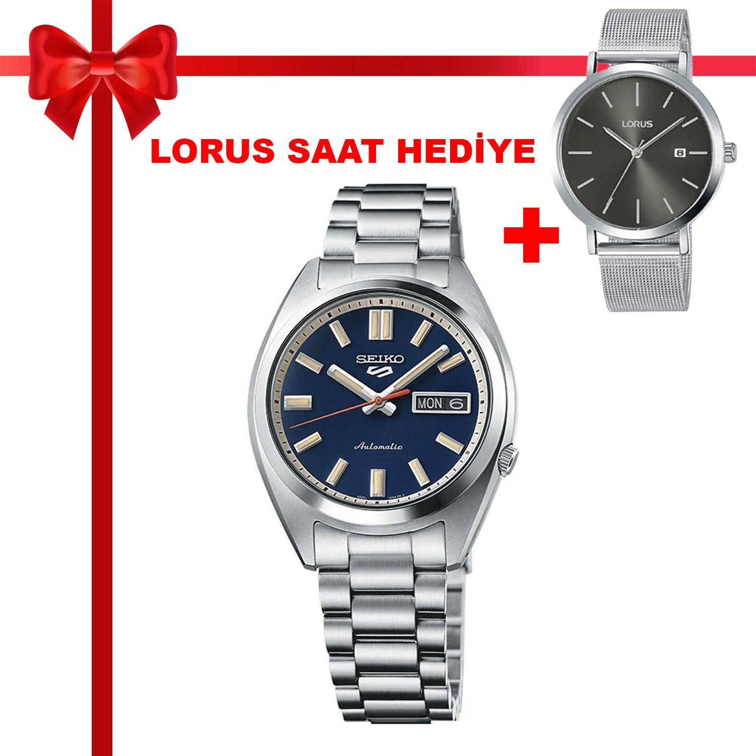 SRPK87K Seiko 5 Sports Otomatik Erkek Kol Saati + Lorus Saat Hediyesi