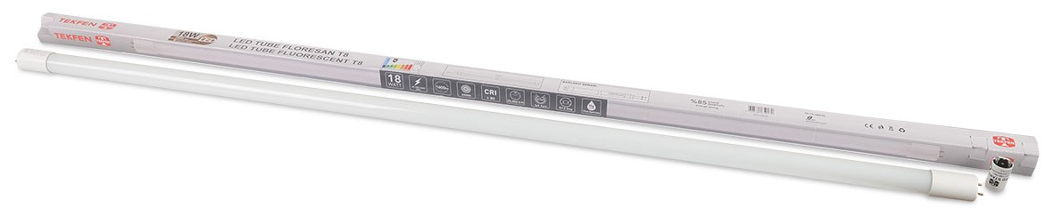 Tekfen Led Tup Floresan T8 18W Sari- Tk-T8-18W-Ww