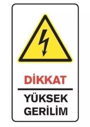 Uyarı Levhası Dikkat Yüksek Gerilim 16*24Cm-Yul 312
