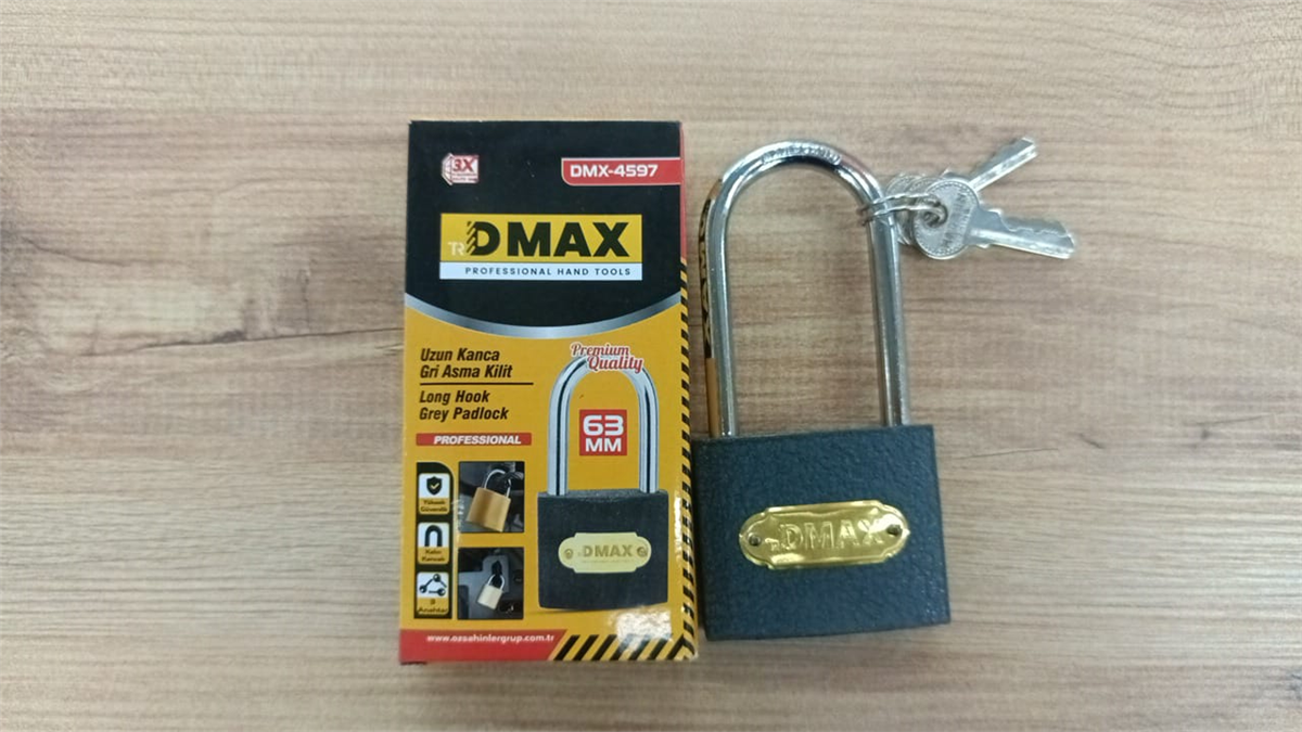 Uzun Kanca Asma Kilit Gri 63Mm