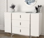 Veyron Aynali Sifonyer Beyaz - Altin 120X78X45 Cm