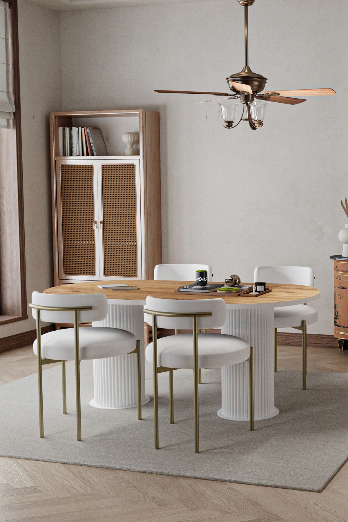 West Beyaz Bohem Ayak 80x140 Yemek Masası & Mutfak Masası & Salon Masası Masa Sandalye Takımı Akça