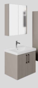 Yağmur 60 Cm Banyo Dolabı Kahve/Beyaz