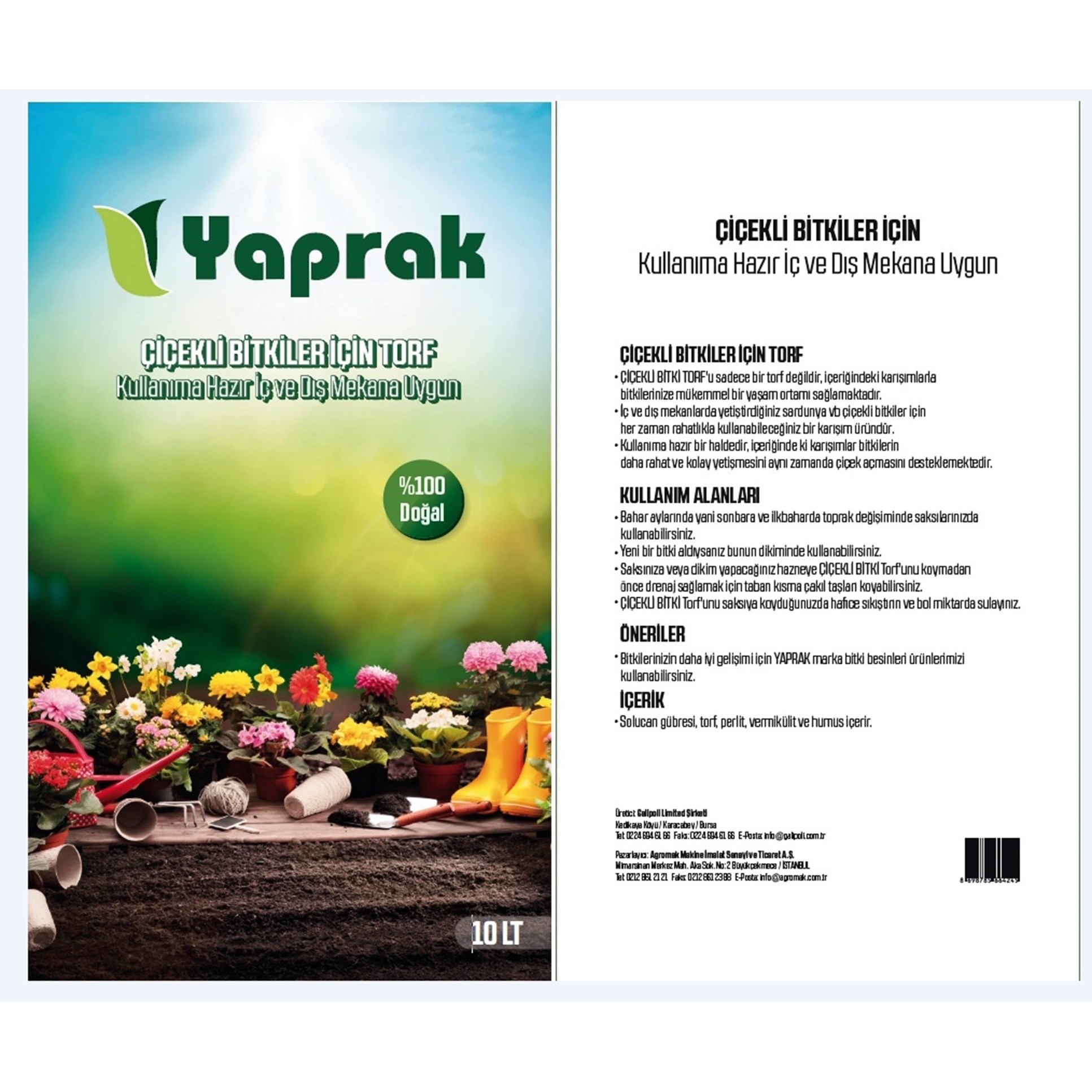 Yaprak Cicekli Bitkiler Torf 5 Lt