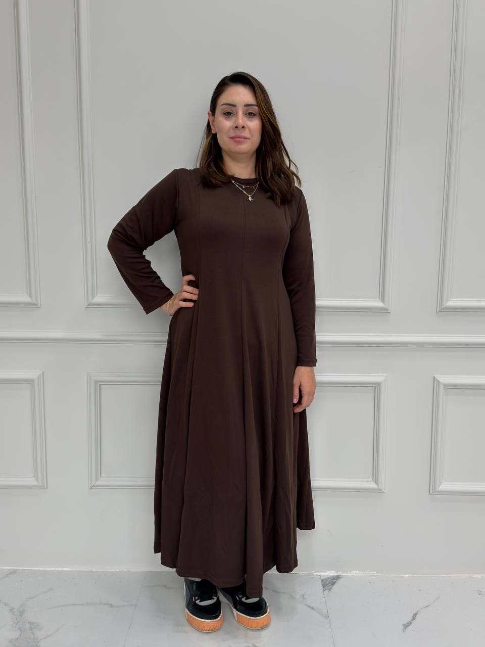 Godeli Modal Elbise - Kahve