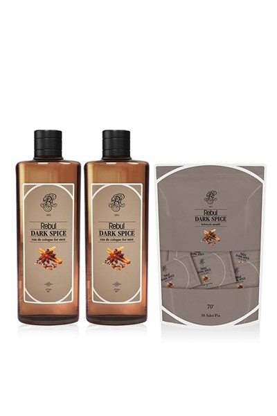 Dark Spice 2 adet 270 Ml Kolonya ve 50'li Kolonyalı Mendil Seti
