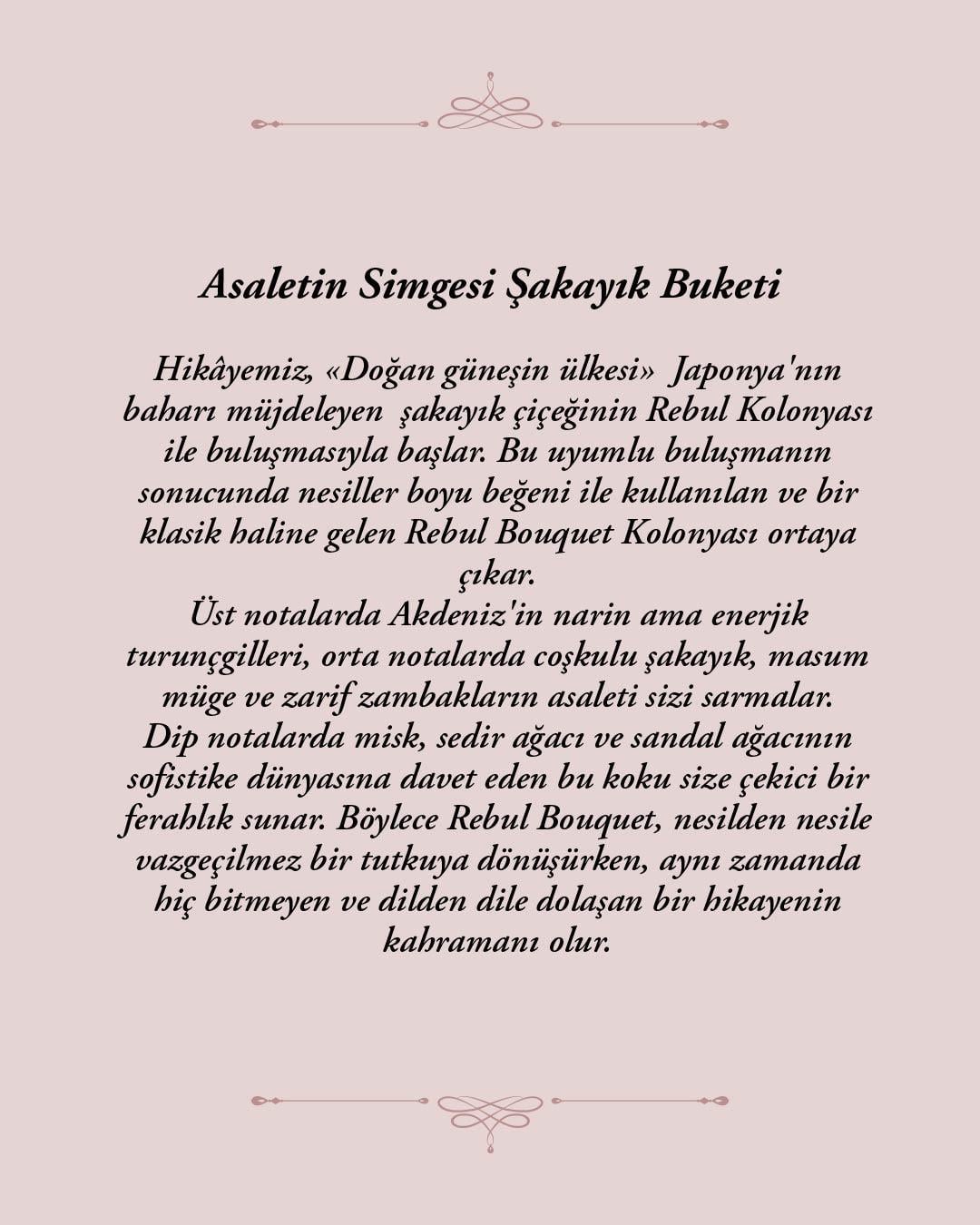 Rebul Bouquet EDC Kolonya 100 ml Cam Şişe