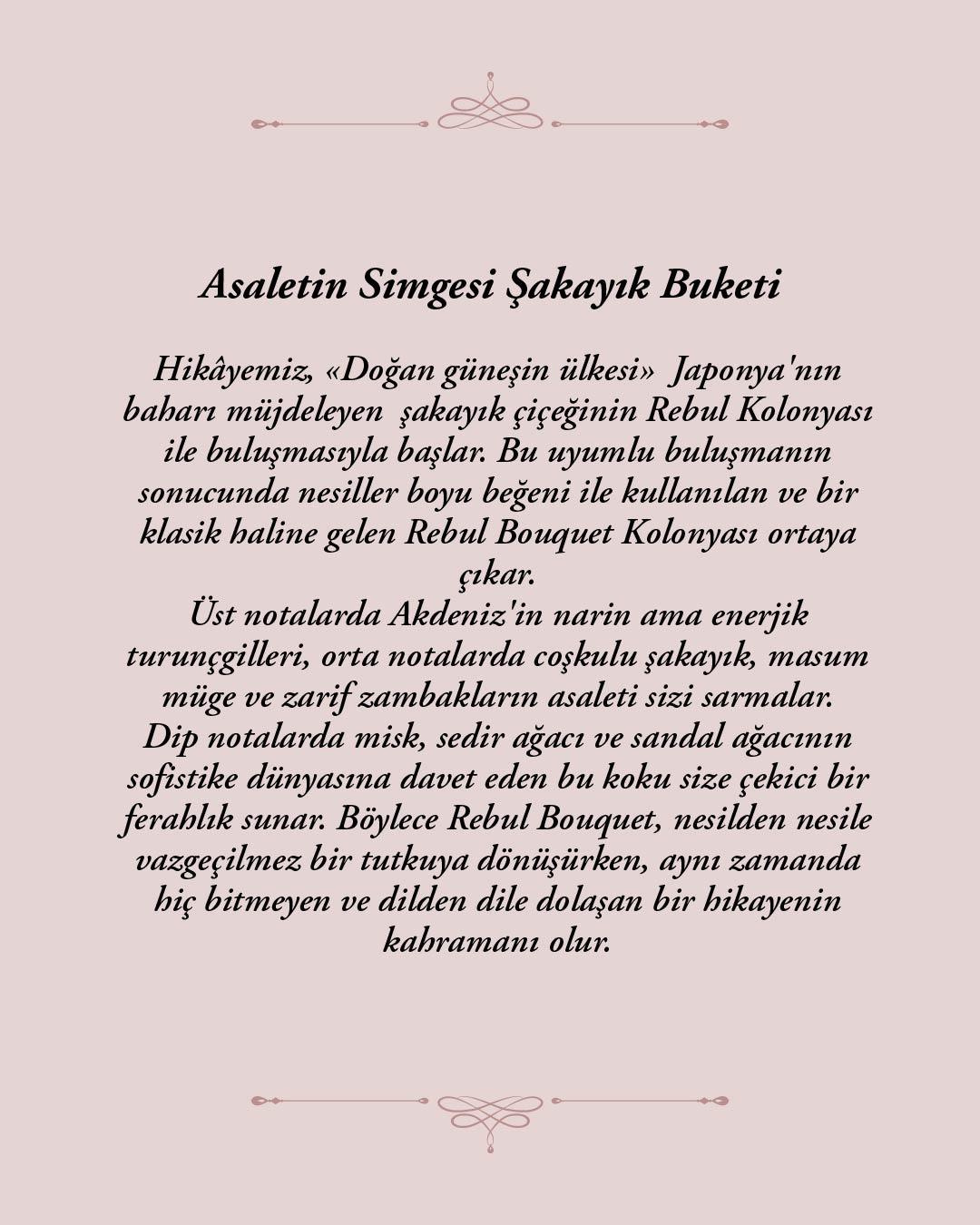 Rebul Bouquet EDC Kolonya 250 ml Cam Şişe