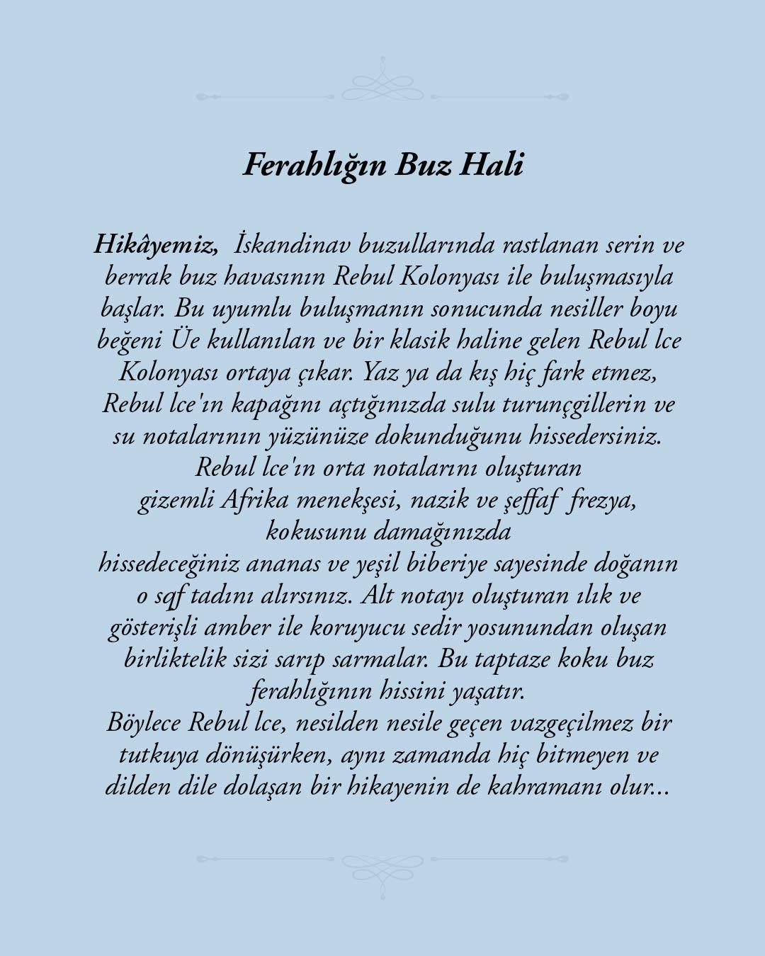 Rebul Ice EDC Kolonya 250 ml Cam Şişe