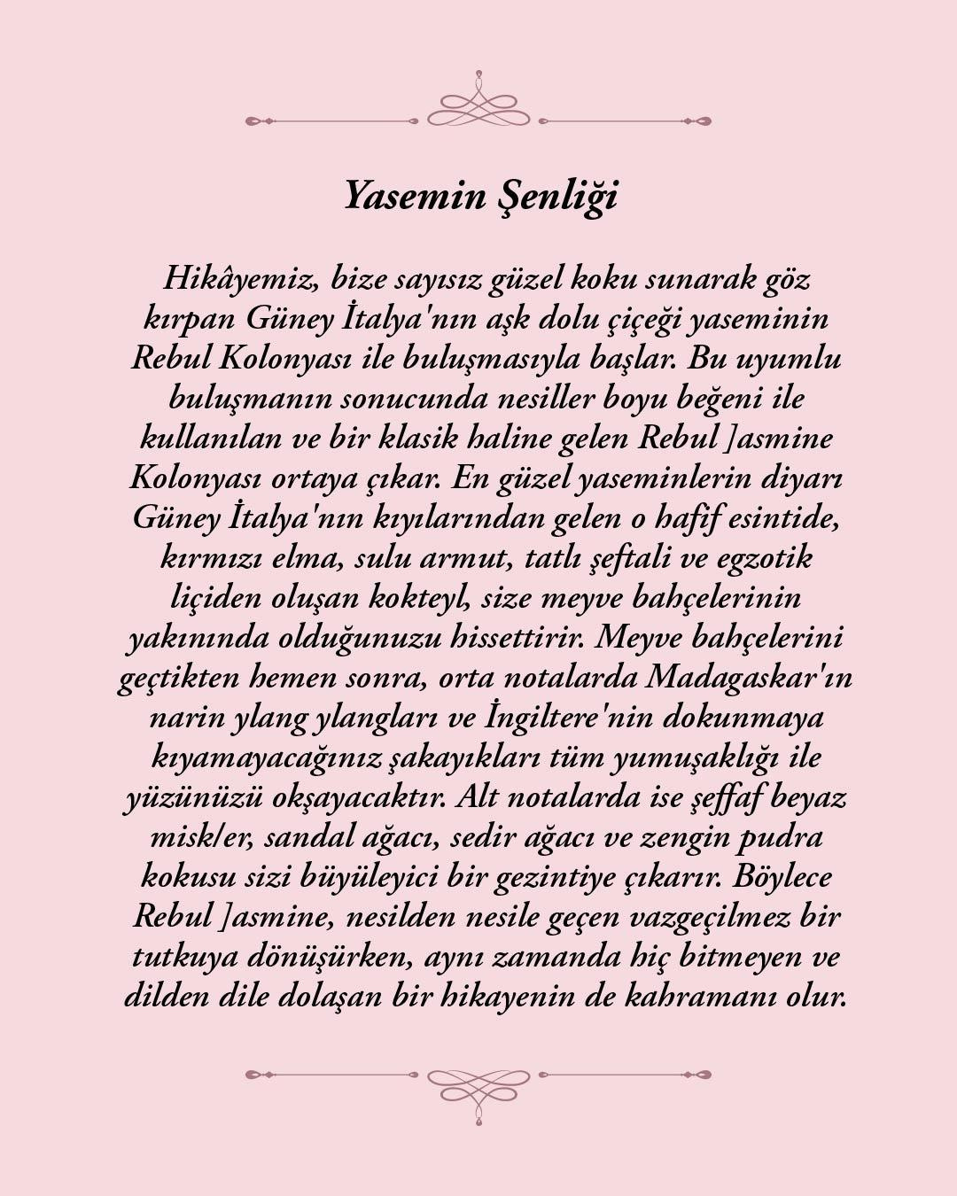 Rebul Jasmine EDC Kolonya 100 ml Cam Şişe