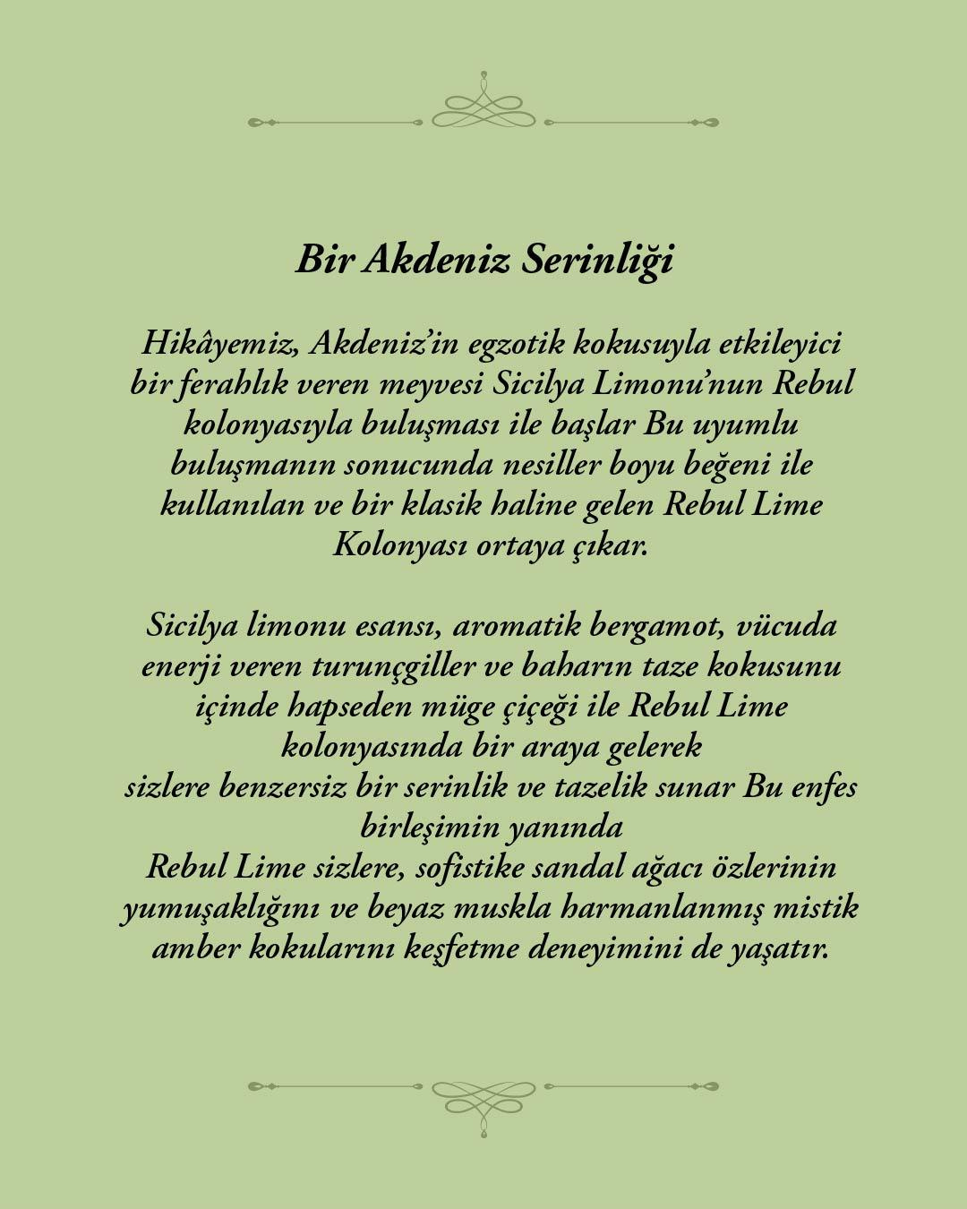 Rebul Lime EDC Kolonya 125 ml Pet Şişe
