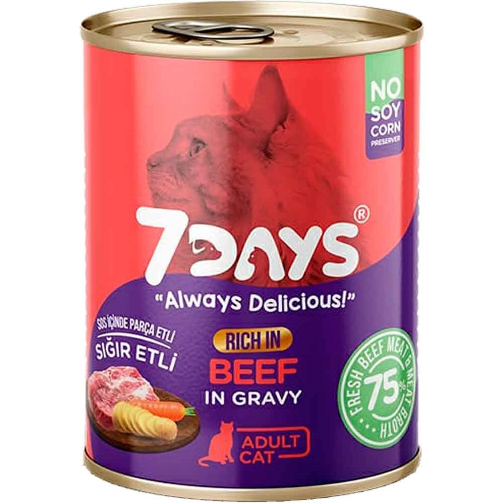 7 Days Kedi Konservesi Sığır Etli 415 Gr 8683497000184 7 Days Yetişkin Kedi Konserve Mamaları Amazon Pet Center