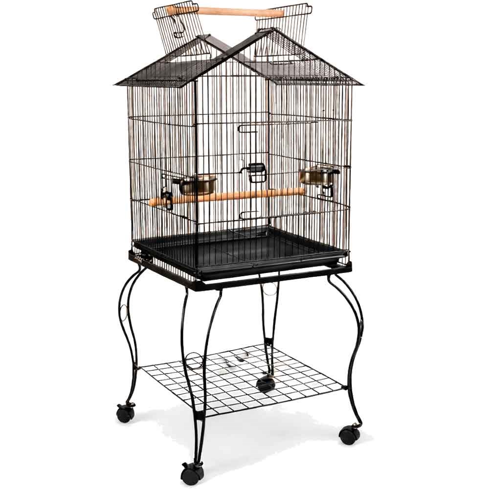 Alpet Papağan Kafesi Siyah Açılır Çatılı 51x51x127 Cm 35007906 Amazon Pet Center