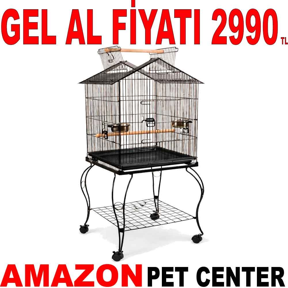 Alpet Papağan Kafesi Siyah Açılır Çatılı 51x51x127 Cm Gel Al 35007913 Amazon Pet Center