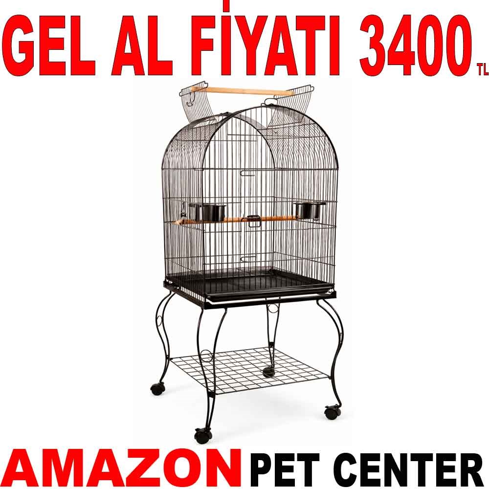 Alpet Papağan Kafesi Siyah Oval Açılır Çatılı 51x51x140 Cm Gel Al 35007975 Amazon Pet Center