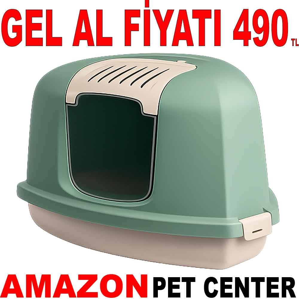 Amazon Joy Pet Üçgen Kapalı Kedi Tuvaleti Yeşil Gel Al 35013365 Amazon Pet Center