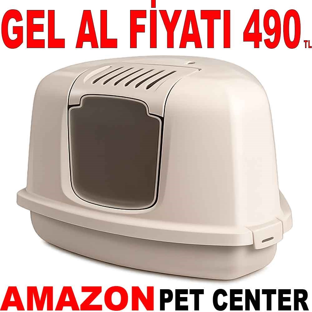 Amazon Joy Pet Üçgen Kapalı Kedi Tuvaleti Bej Gel Al 35013389 Amazon Pet Center