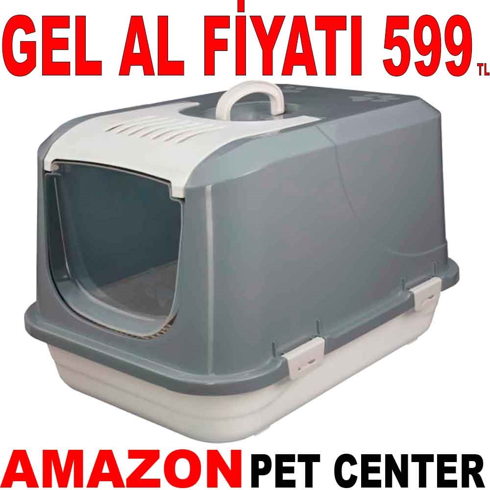 Amazon Kapalı Kedi Tuvaleti Gri Medium Gel Al 20645007 Amazon Pet Center