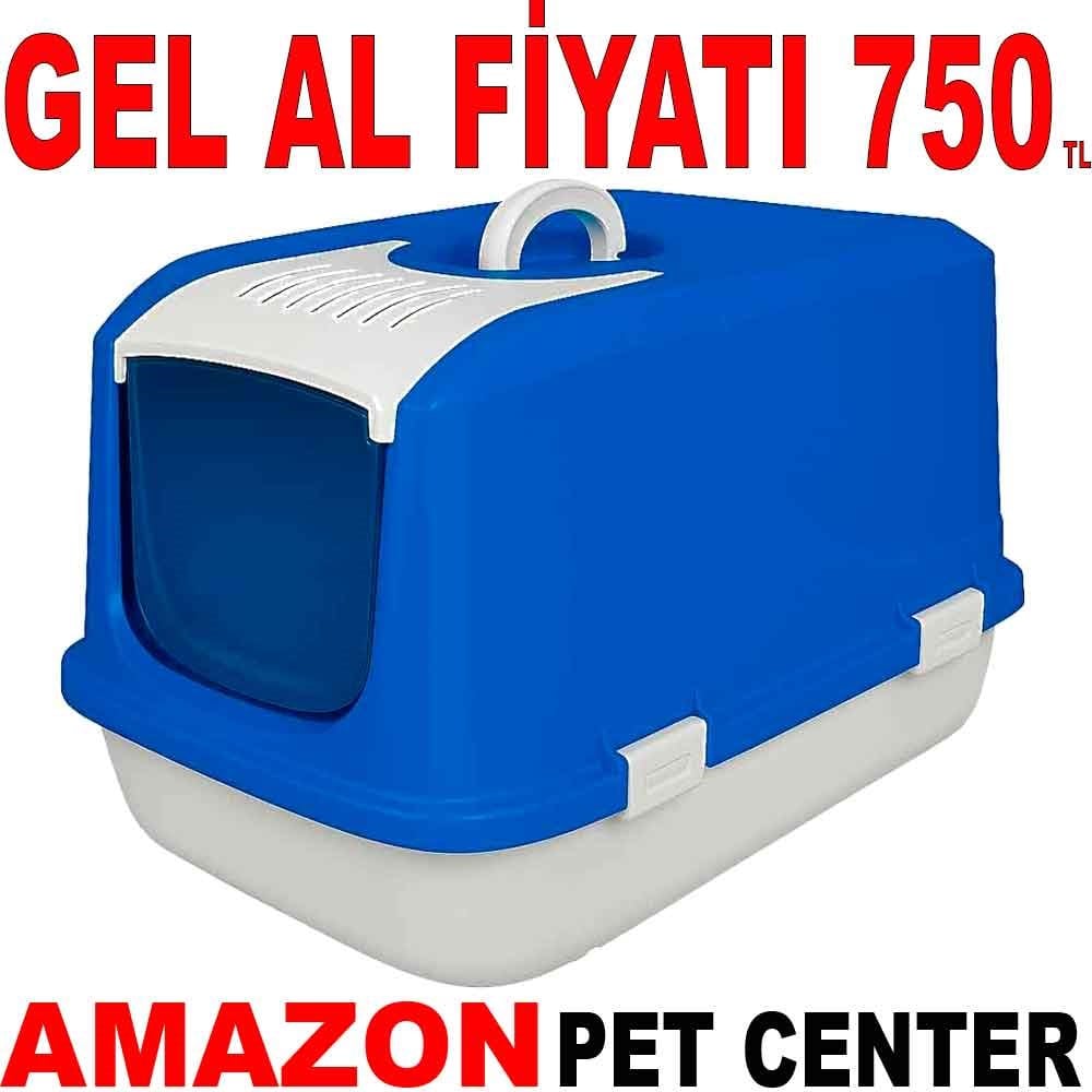 Amazon Kapalı Kedi Tuvaleti Mavi L Gel Al 18044003 Amazon Pet Center