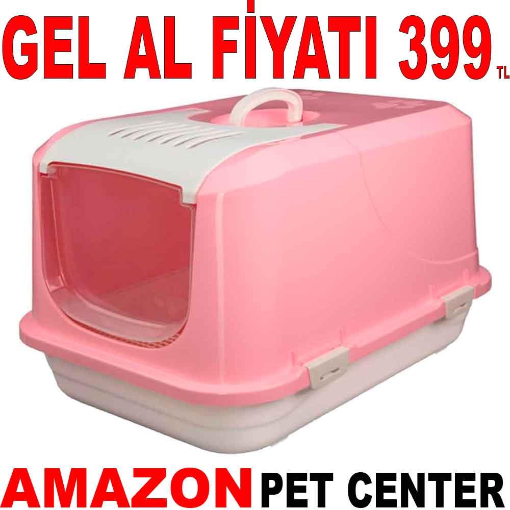 Amazon Kapalı Kedi Tuvaleti Pembe M 35000099 Amazon Pet Center