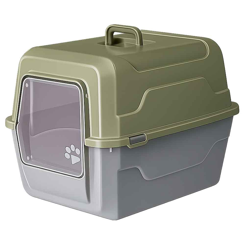 Amazon Tam Açılır Kapalı Kedi Tuvaleti Haki 52x37x48 cm 35013266 Amazon Pet Center