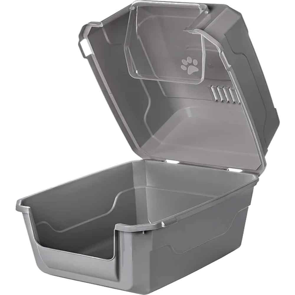 Amazon Tam Açılır Kapalı Kedi Tuvaleti Gri 52x37x48 cm 35000143 Amazon Pet Center