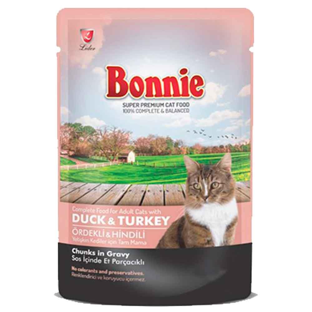Bonnie Pouch Ördek ve Hindi Etli Gravy Kedi Konserve 85 Gr 8698995007054 Amazon Pet Center