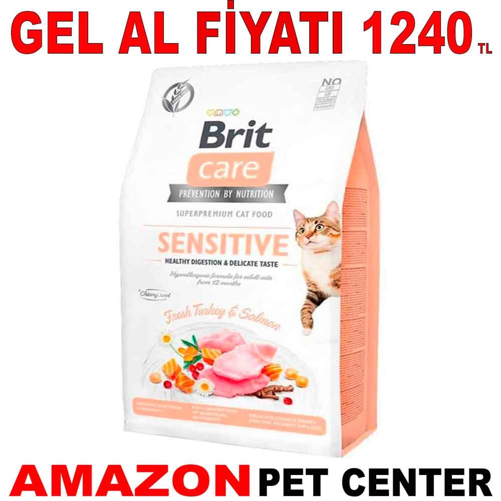 Brit Care Sensitive Hypo-Allergenic Sindirim Sistemi Destekleyici Tahılsız Kedi Maması 2 Kg Gel Al 18027006 Amazon Pet Center