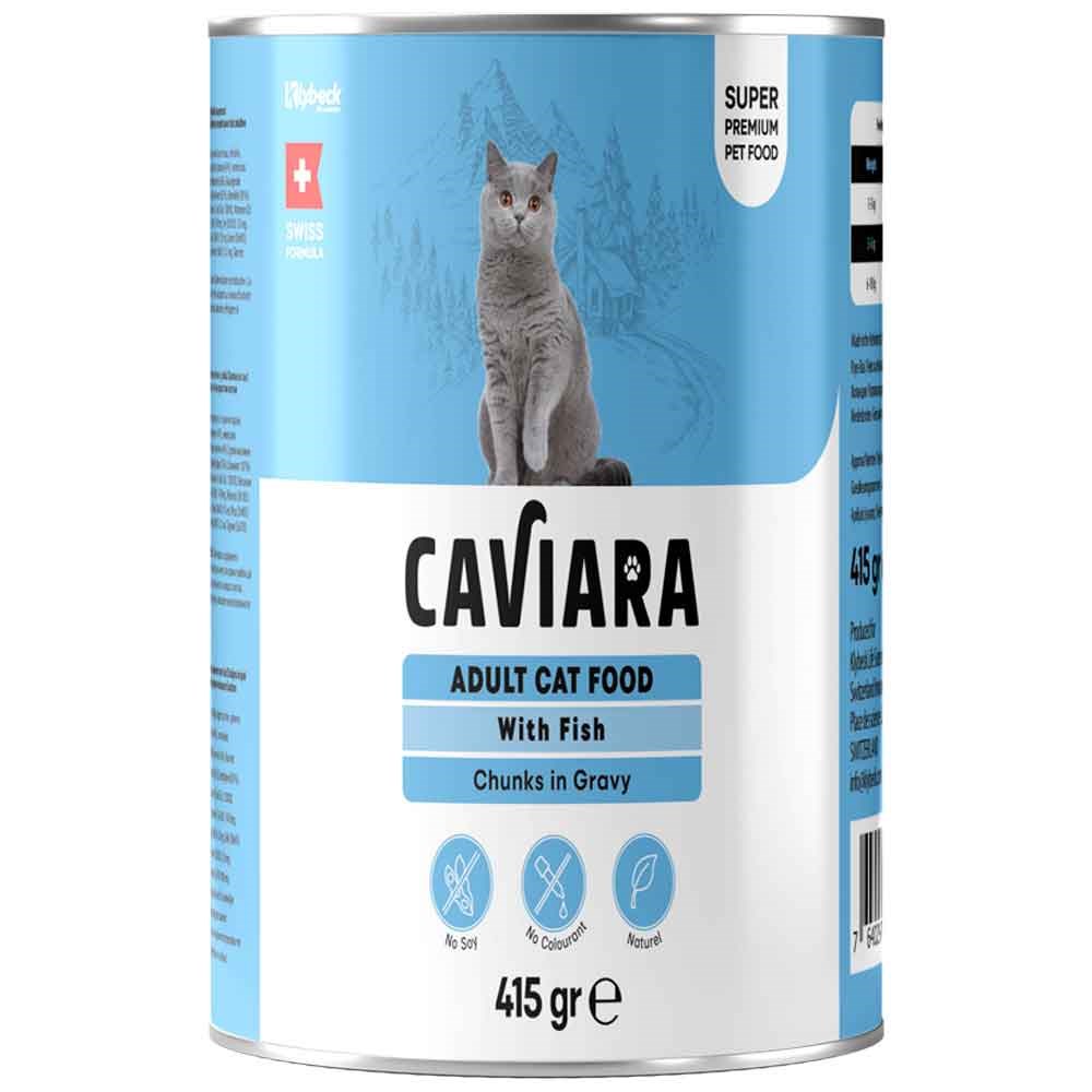 Caviara Kedi Konservesi Sos İçinde Et Parçacıklı Balıklı 415 Gr 7640297841455 Amazon Pet Center