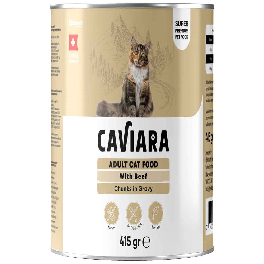 Caviara Kedi Konservesi Sos İçinde Et Parçacıklı Dana Etli 415 Gr 7640297841479 Amazon Pet Center