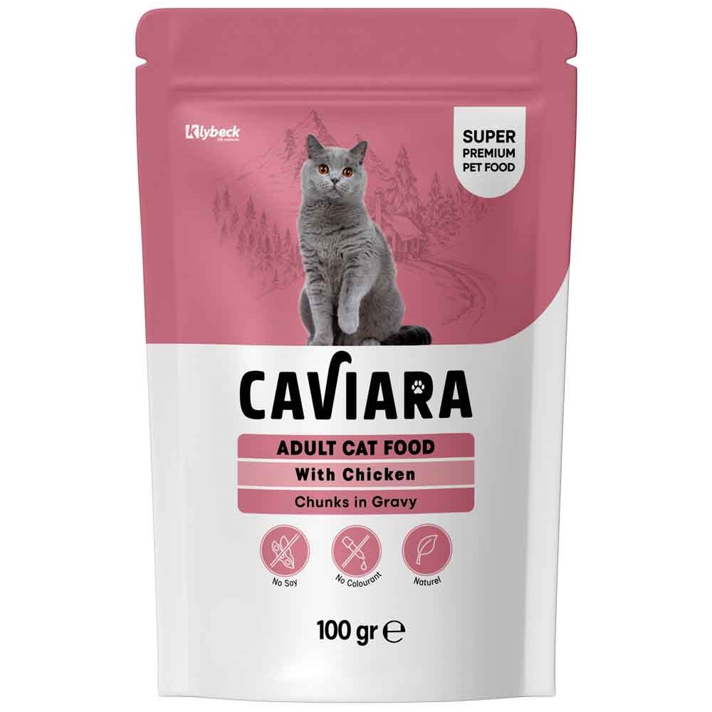 Caviara Pouch Kedi Maması Sos İçinde Et Parçacıklı Tavuklu 100 Gr 7640297841394 Amazon Pet Center