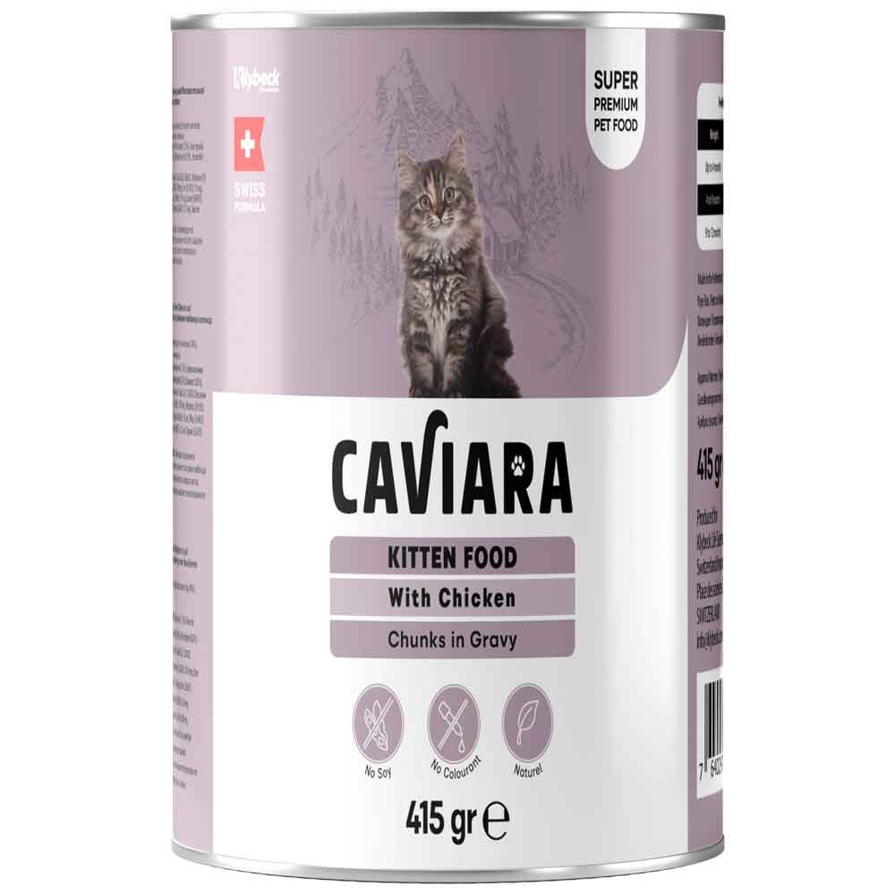 Caviara Yavru Kedi Konservesi Sos İçinde Et Parçacıklı Tavuklu 415 Gr 7640297841509 Amazon Pet Center