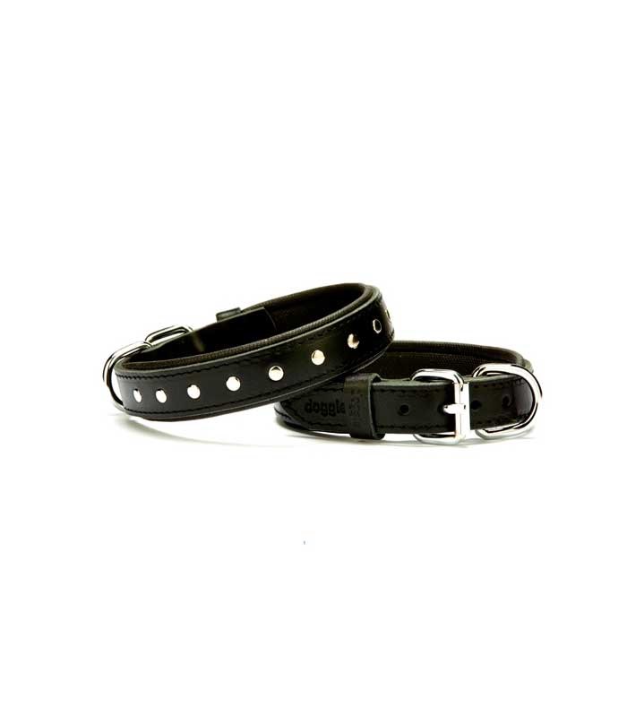Doggie Comfort Yumuşak Dokulu Rivetli Köpek Boyun Tasması SBT-2511 Siyah