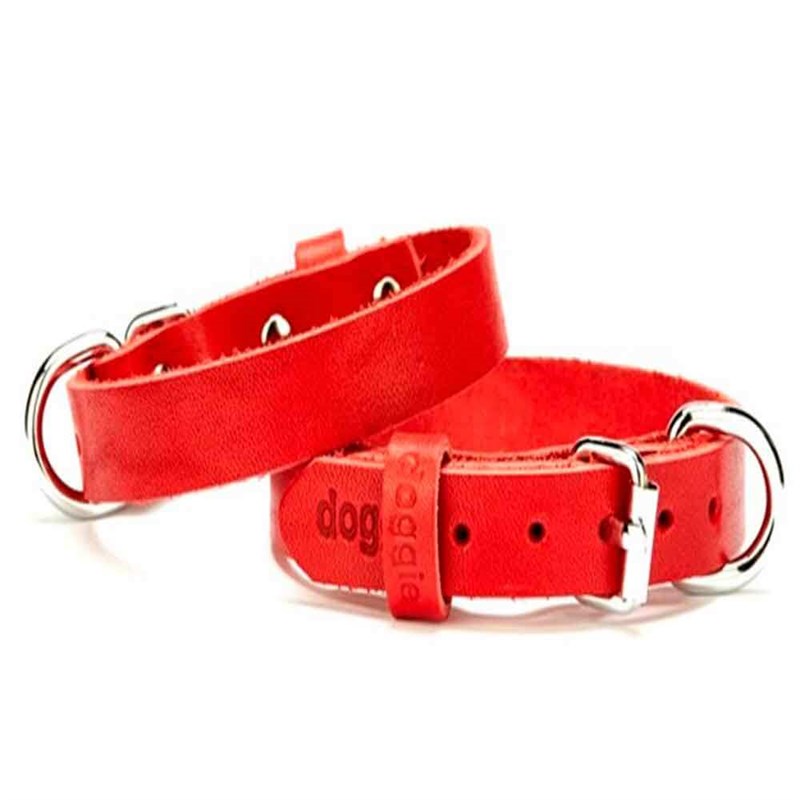 Doggie Klasik Sade Deri Boyun Tasması Kırmızı SBT-2010 M  2,0x45 cm 8680782100185 Doggie Köpek Boyun Tasmaları Amazon Pet Center