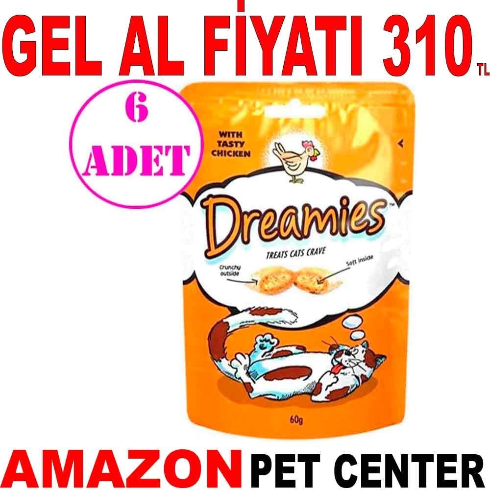 Dreamies Tavuklu Kedi Ödülü 60 gr 6 AD Gel Al 18237009 Amazon Pet Center