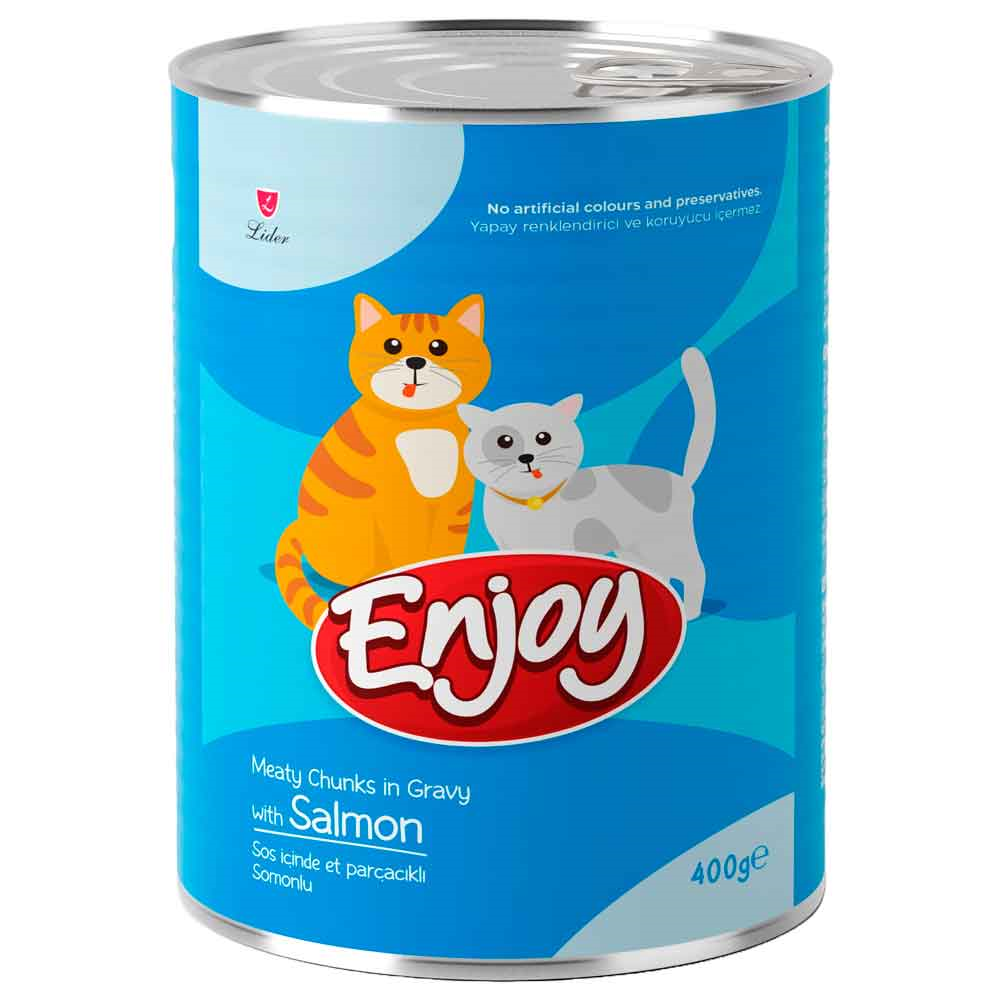 Enjoy Somonlu Kedi Konservesi Sos İçinde Et Parçacıklı 400 Gr 8698995037754 Amazon Pet Center