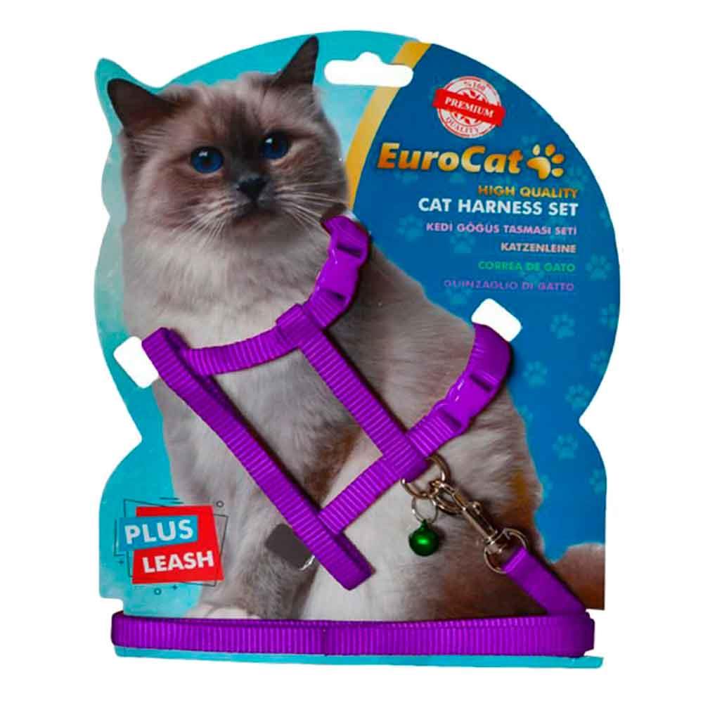 Eurocat Kedi Göğüs Tasma Seti Mor 1454001463002 Amazon Pet Center
