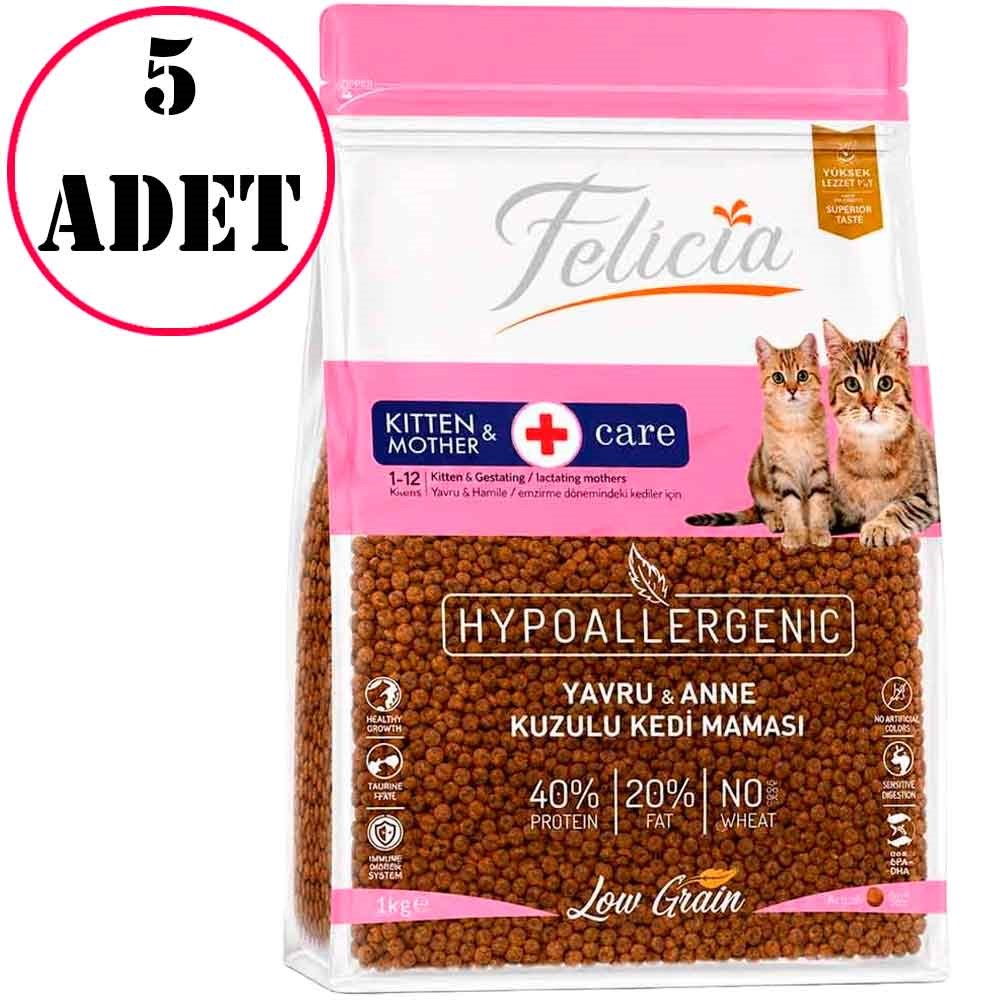 Felicia Düşük Tahıllı Kolajenli Kuzu Etli Yavru Kedi Maması 1 Kg 5 Ad 35014249 Amazon Pet Center