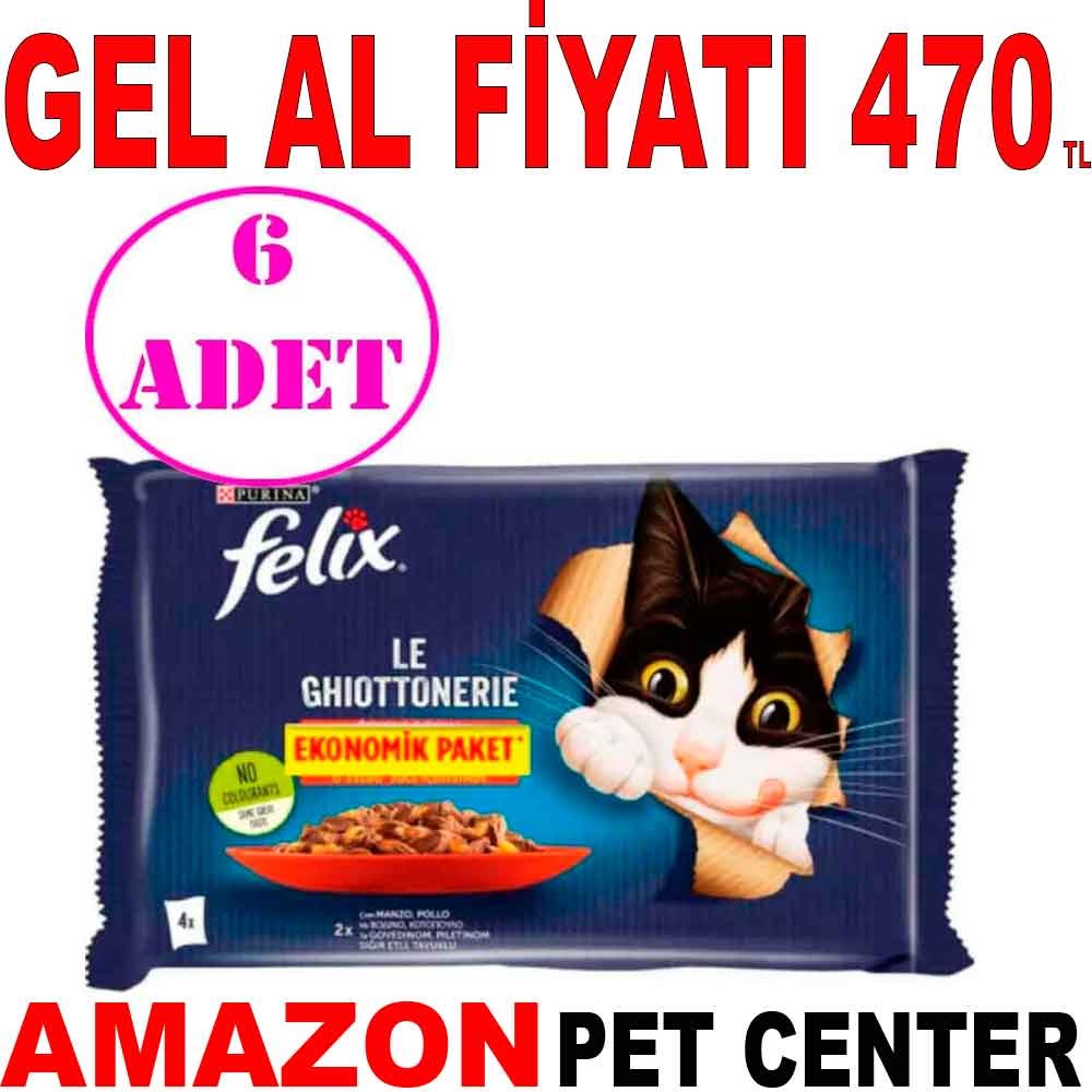Felix Sığır Etli ve Tavuklu Yetişkin Kedi Maması 4x85 Gr 6 AD Gel Al 21090004 Amazon Pet Center