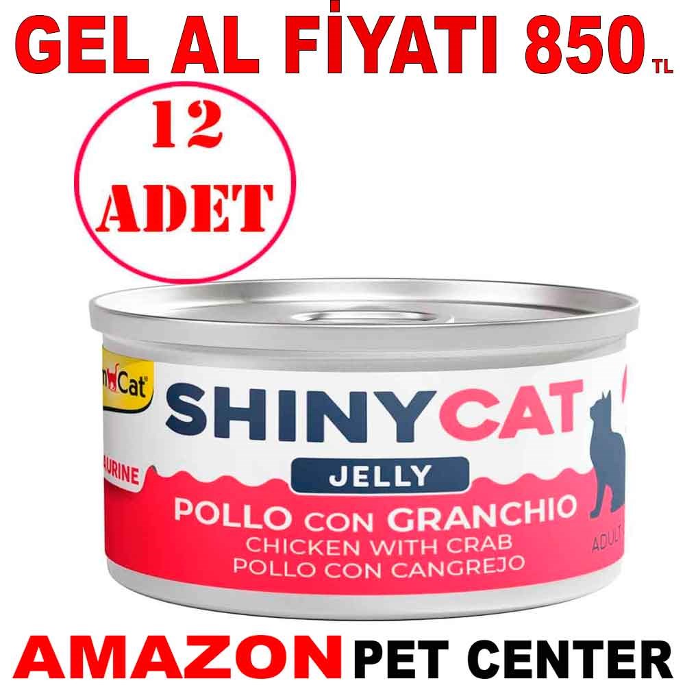 Gimcat Shiny Cat Jel İçinde Tavuk ve Yengeçli Kedi Konservesi 70 Gr 12 AD Gel Al 21415005 Amazon Pet Center