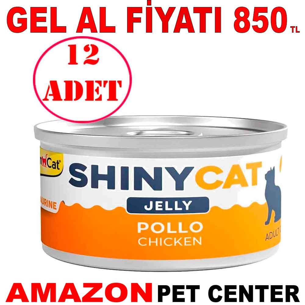Gimcat Shiny Cat Jel İçinde Tavuklu Kedi Konservesi 70 gr 12 AD Gel Al 20120009 Amazon Pet Center