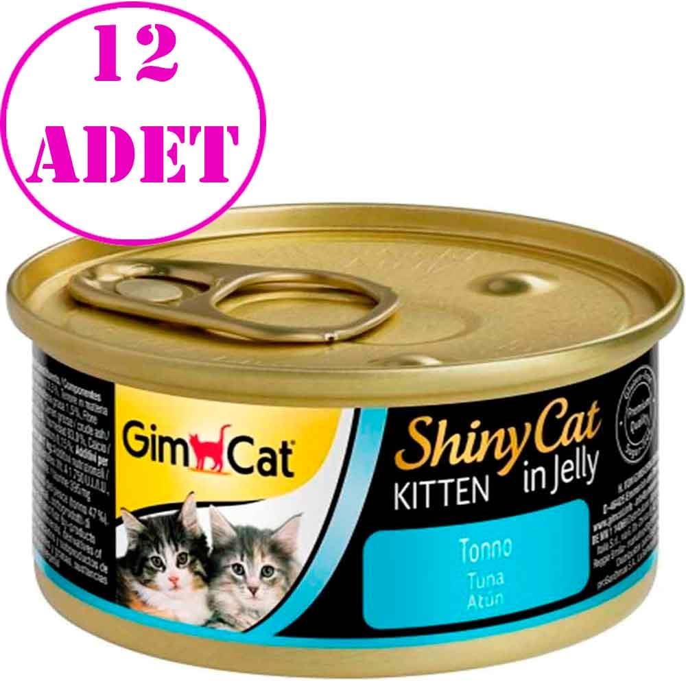 Gimcat Shiny Cat Kitten Jel İçinde Ton Balıklı Yavru Kedi Konservesi 70 gr 12 AD 20135003 Amazon Pet Center