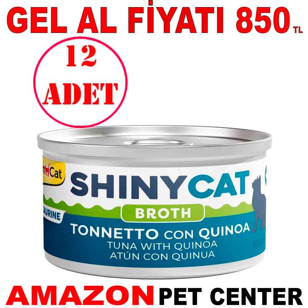 Gimcat Shinycat Kedi Konservesi Kinoalı ve Ton Balıklı 70 Gr 12 AD Gel Al 22074003 Amazon Pet Center