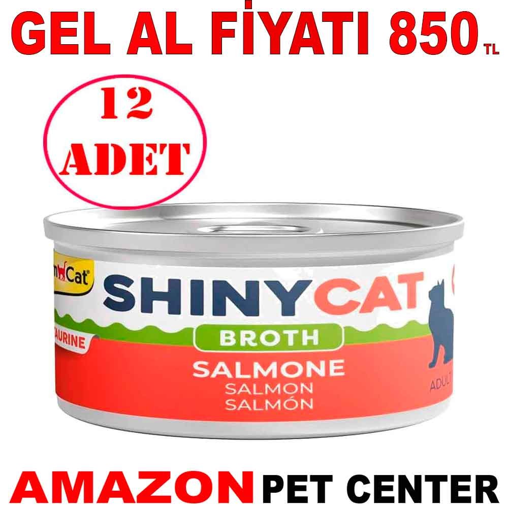 Gimcat Shinycat Kedi Konservesi Soslu Somon Balıklı 70 Gr 12 AD Gel Al 22101006 Amazon Pet Center