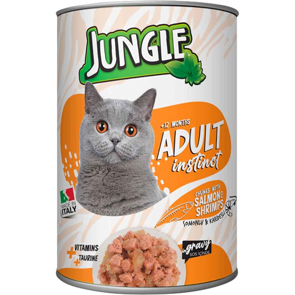 Jungle Kedi Konservesi Somonlu Karidesli 415 GR 8681299602339 Amazon Pet Center
