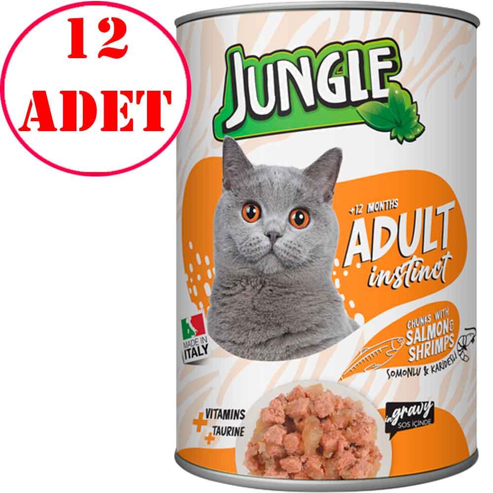 Jungle Kedi Konservesi Somonlu Karidesli 415 GR 12 AD 18853001 Amazon Pet Center
